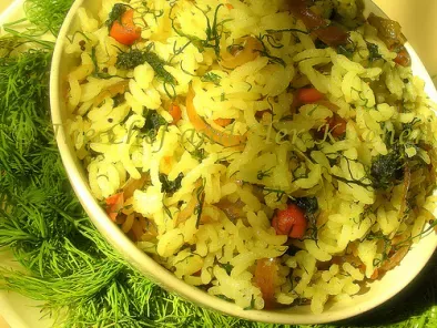 Sabsige soppu Chitranna / Fresh Dill leaves rice