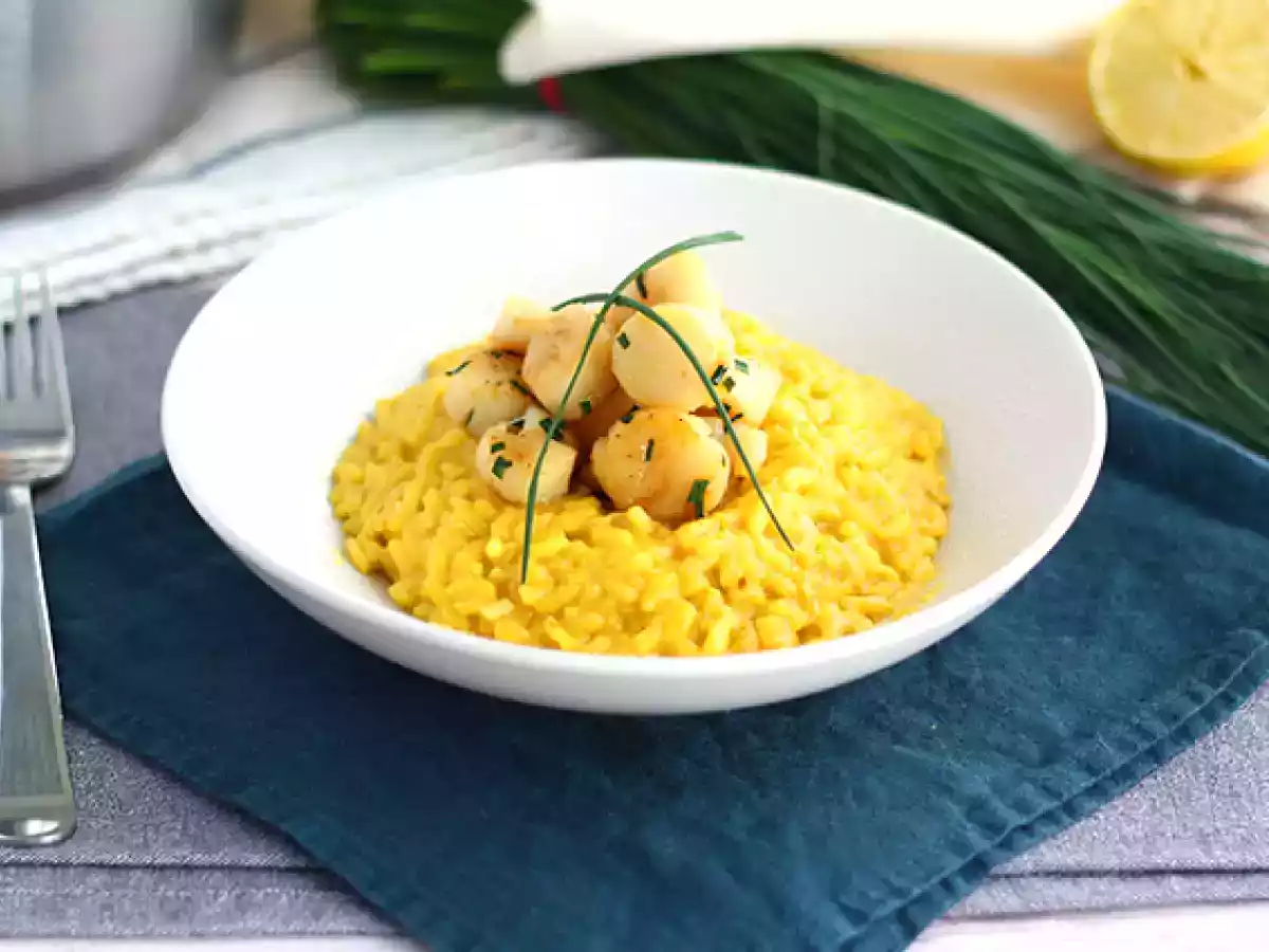 Saffron scallop risotto - photo 2
