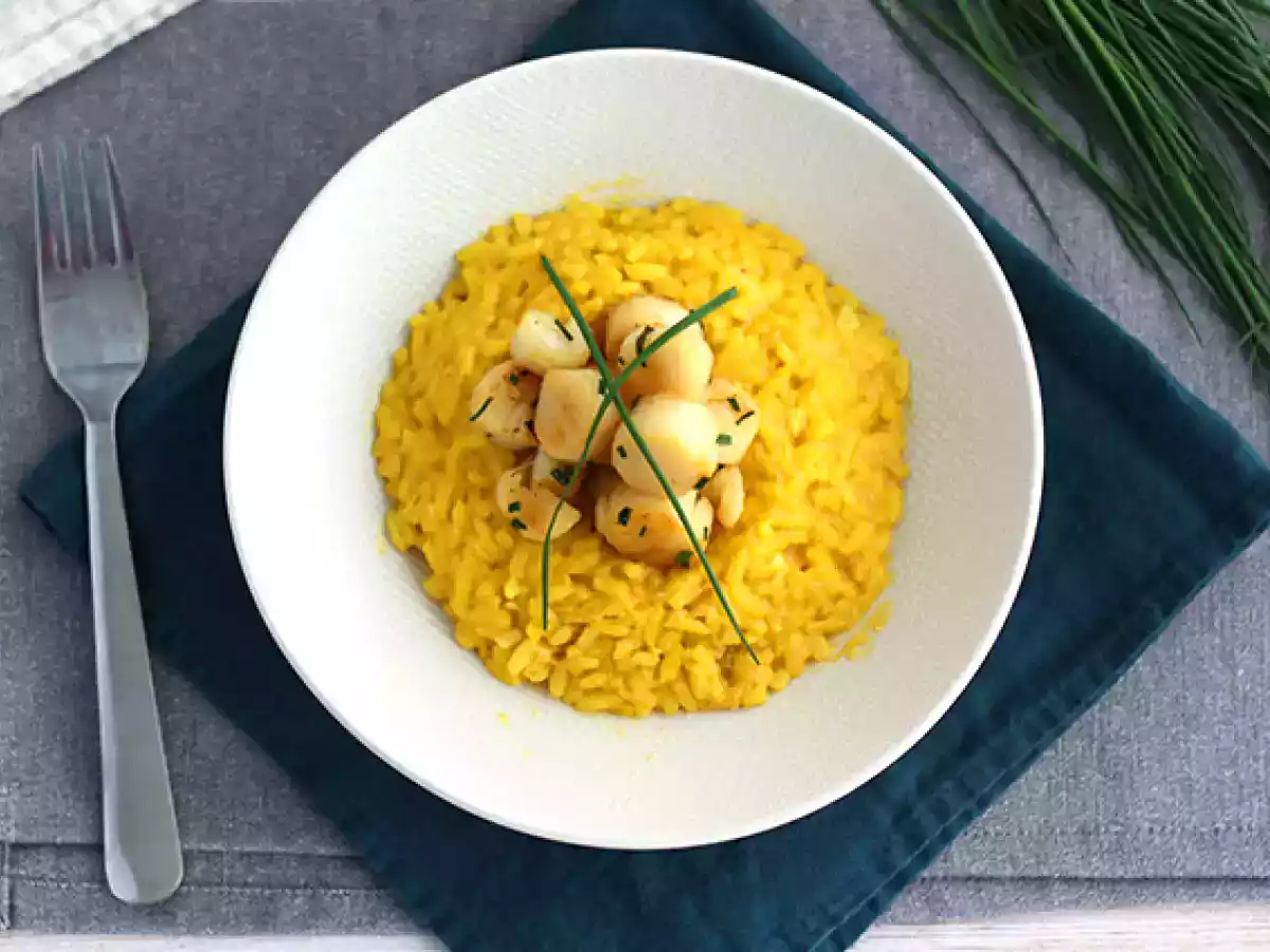 Saffron scallop risotto - photo 3