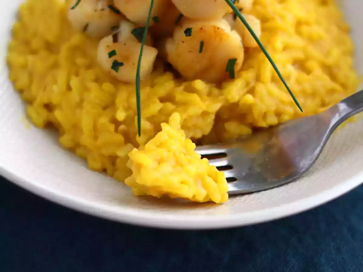 Saffron scallop risotto - photo 4
