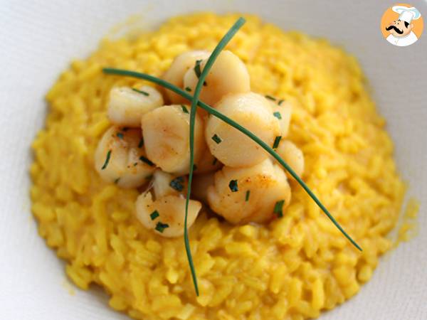 Saffron scallop risotto