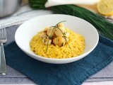 Saffron scallop risotto, photo 1
