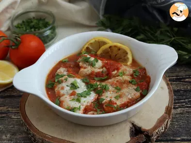 Saithe with a tomato, lemon and cumin sauce - easy and tasty recipe