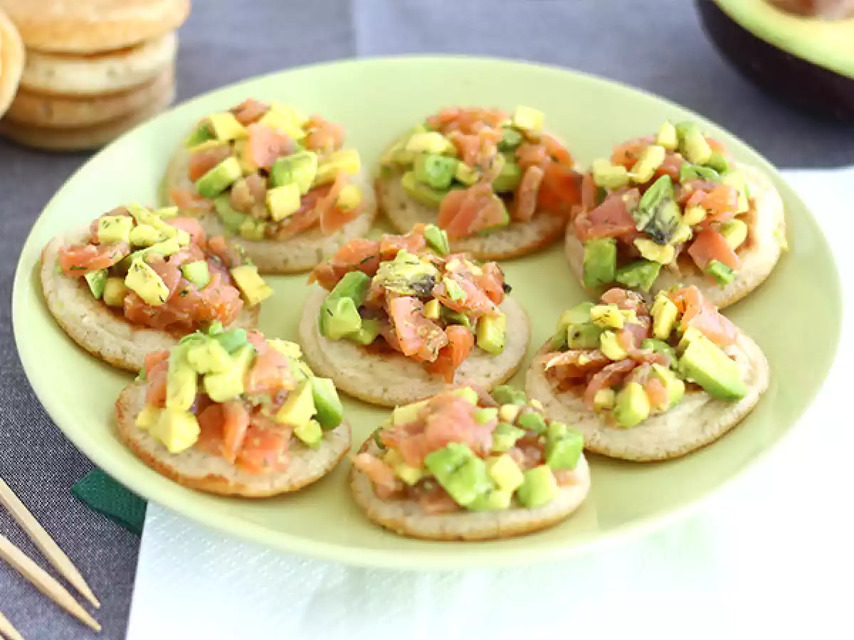 Salmon and avocado toasts