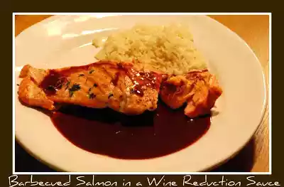 Salmon recipe with red wine reduction sauce