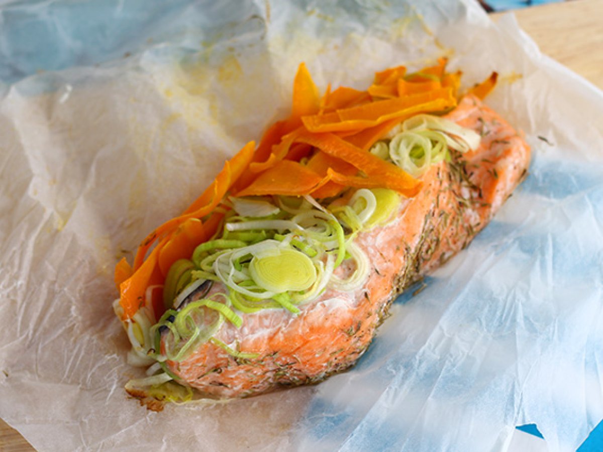 Salmon in parchment