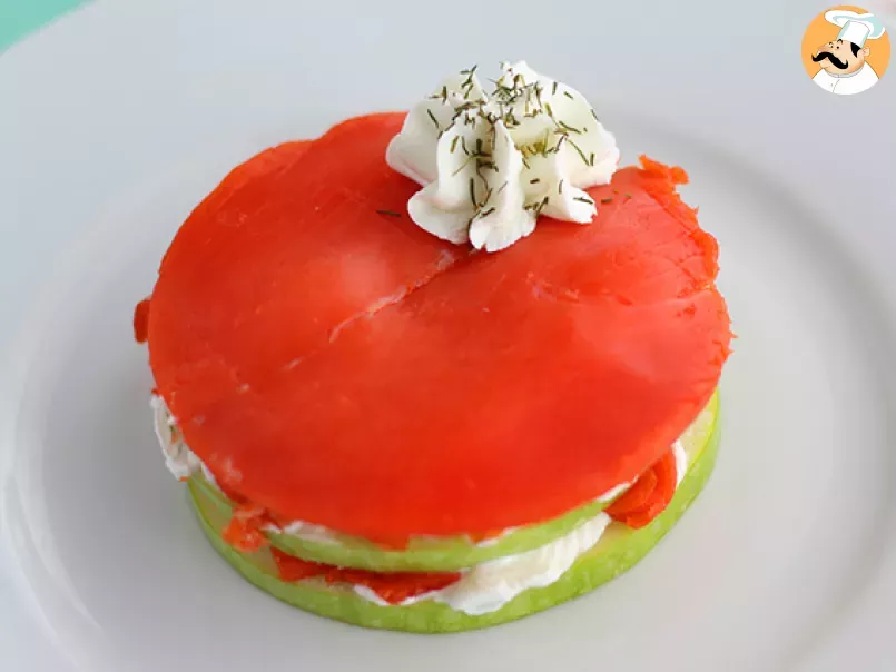 Salmon mille feuille with green apple - photo 3