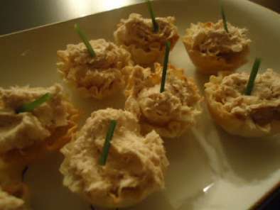 Salmon Mousse in Phyllo Cups