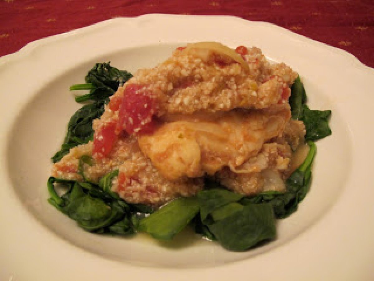 Salsa Chicken on saute Spinach