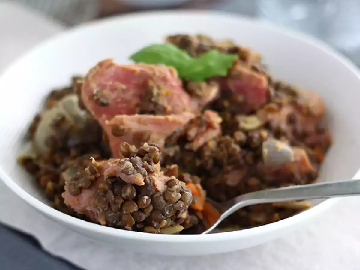 Salt pork with lentils - photo 4