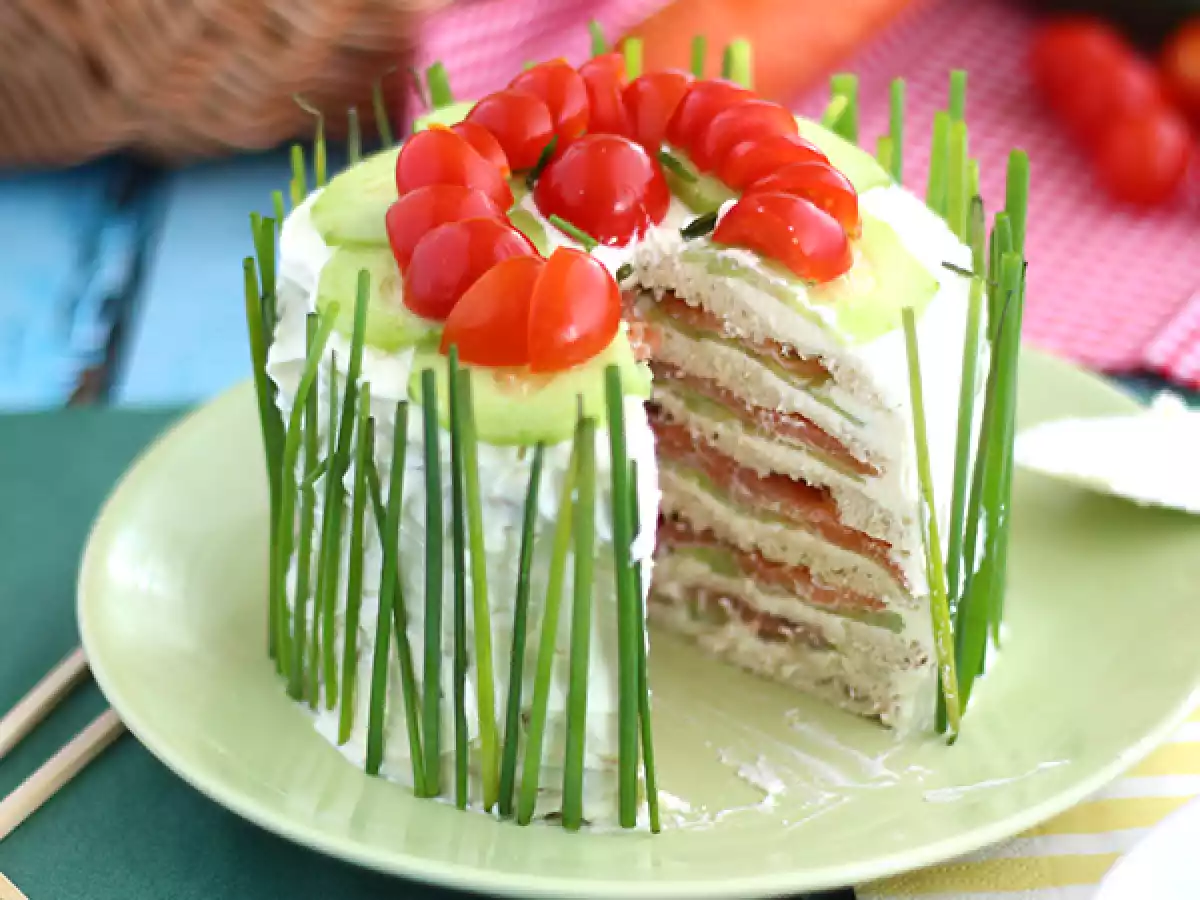 Sandwich cake: a fresh and colorful appetizer - photo 2