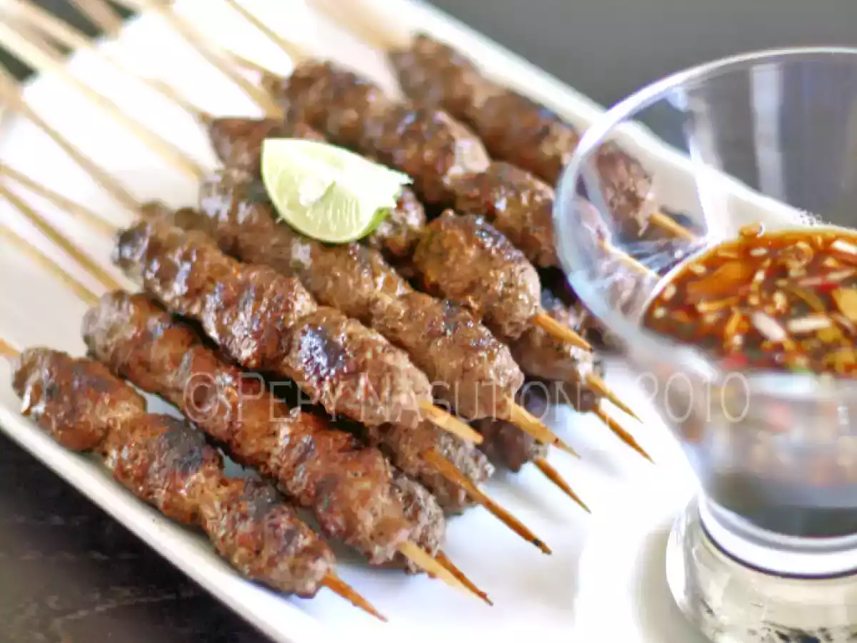 Sate Pentul - Indonesian Minced Beef Sate