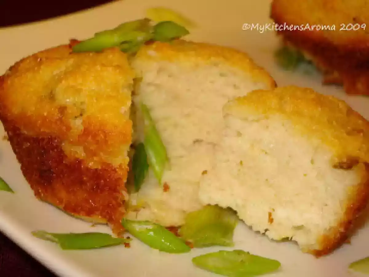 Savory 'Black gram/Urad dal' muffins with spring onions/ Baked 'Medu Vadas'/Appe - photo 3