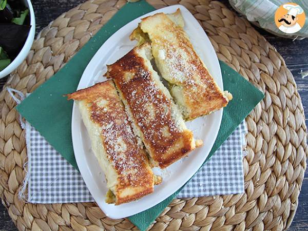 Savory french toast rolls with pesto