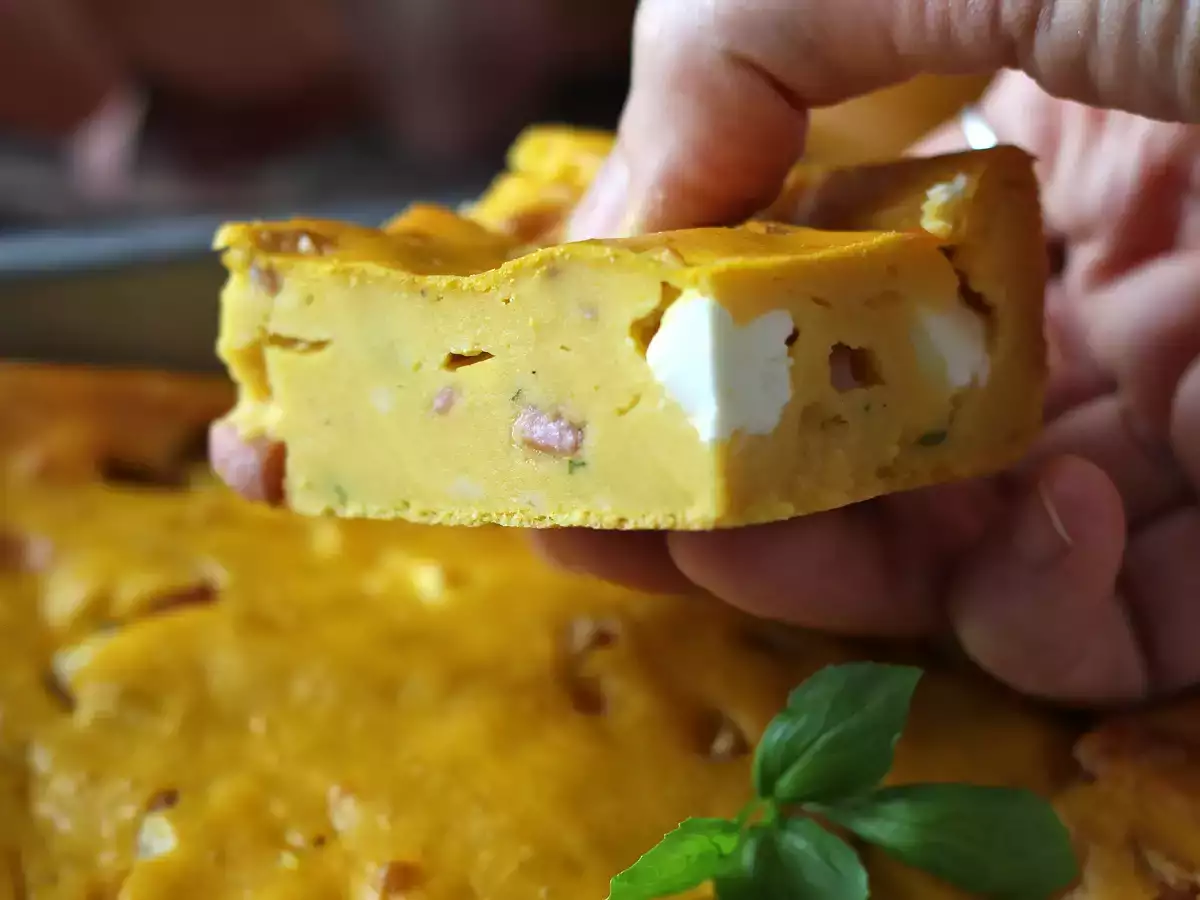 Savory ham and feta pumpkin brownie: the perfect way to use up leftover soup! - photo 5