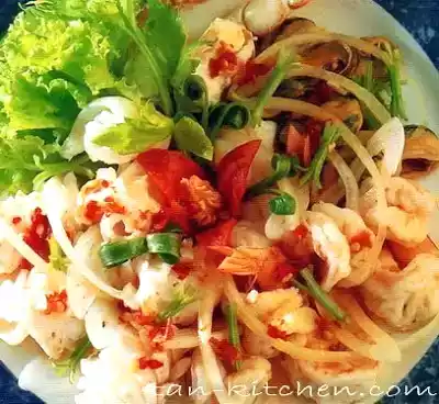 Thai seafood salad recipe (yam thale) - easy & tasty