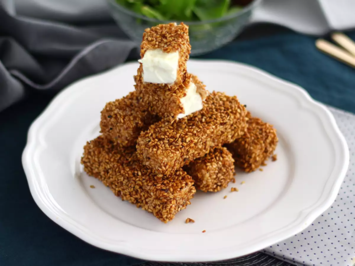 Sesame-Crusted Feta Sticks