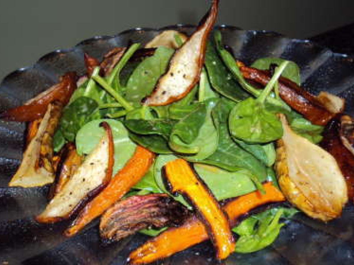 Sexy side salad with roasted fruit and veg