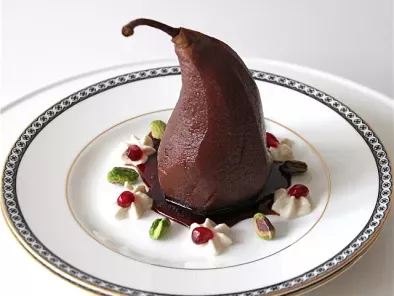 Sharing Our Holiday Table {Pomegranate Poached Pear Recipe}