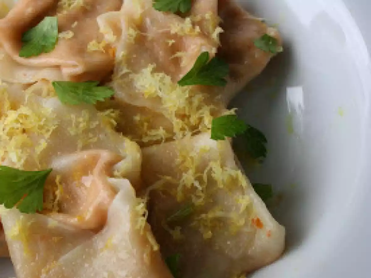 Shortcut Tortellini Filled with Ricotta, Roasted Peppers, and Leeks