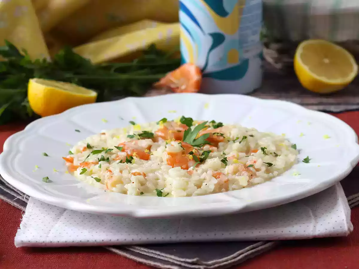 Shrimp and lemon risotto, an elegant meal and easy to prepare - photo 5