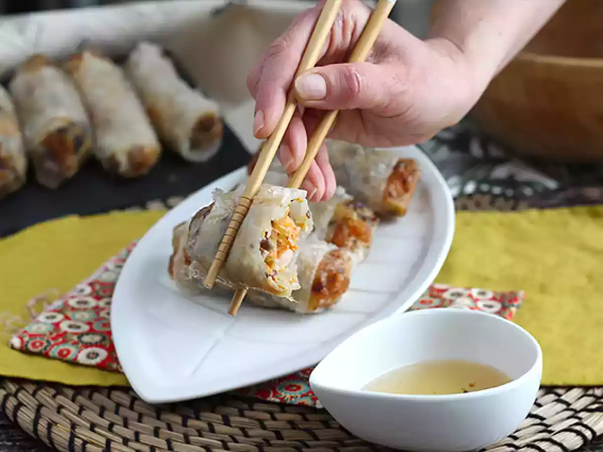 Shrimp spring rolls with shrimp and mushrooms - photo 3