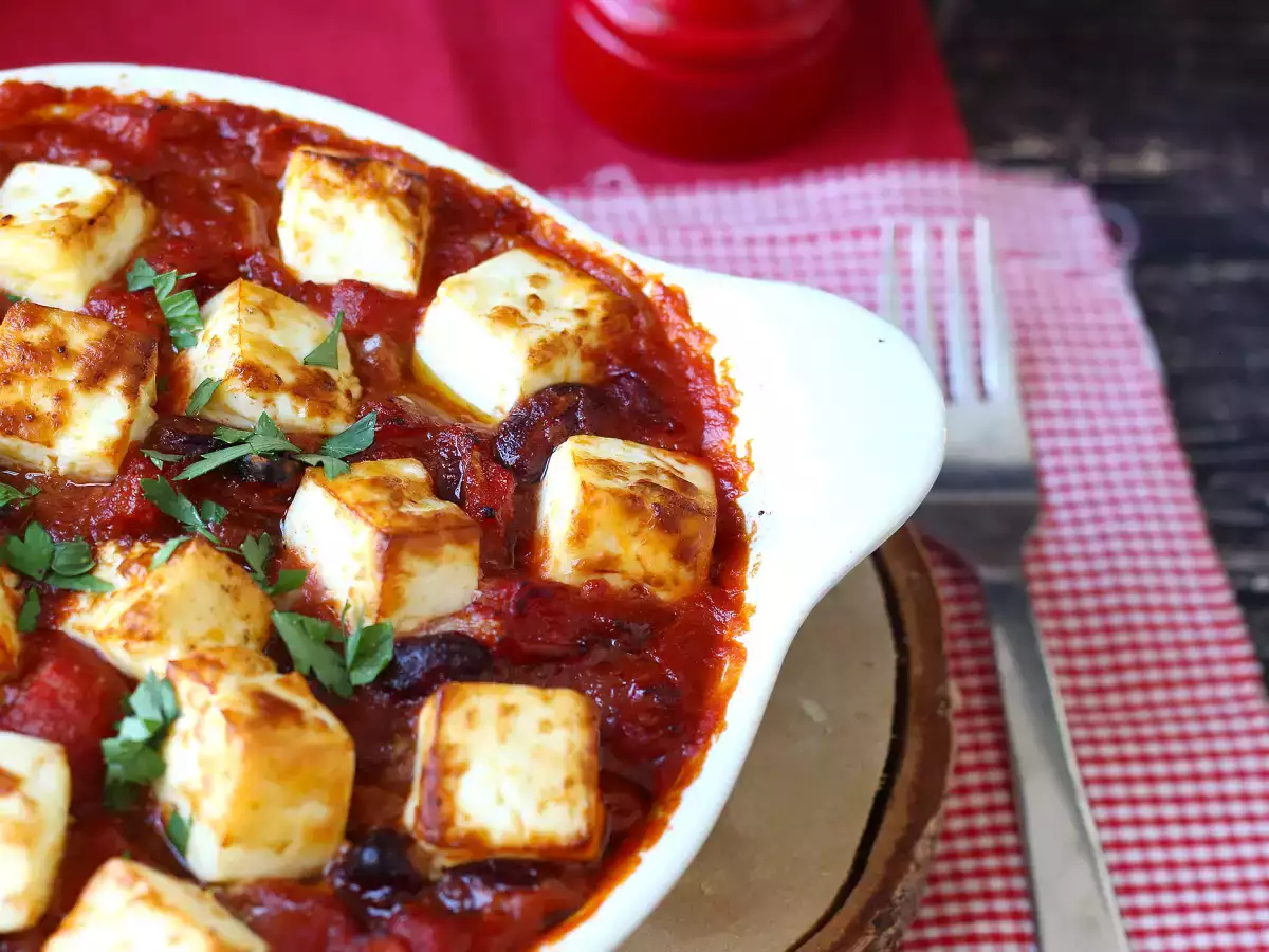 Simmered red beans with tomatoes and roasted feta - photo 3
