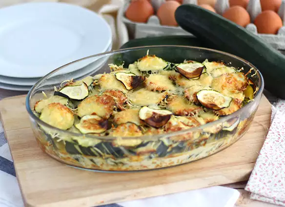 Simple zucchini gratin