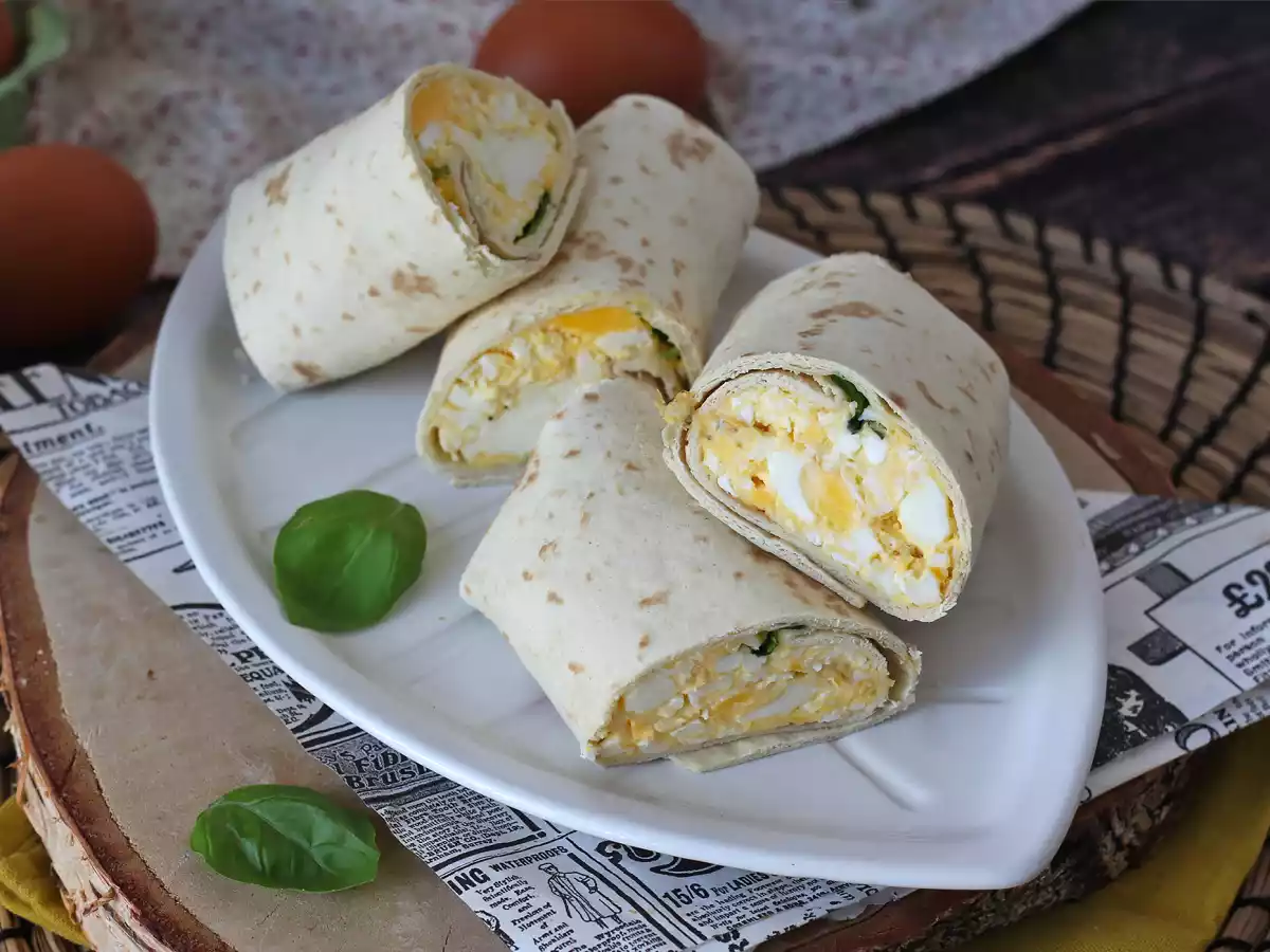Soft and super protein-packed egg and feta wrap