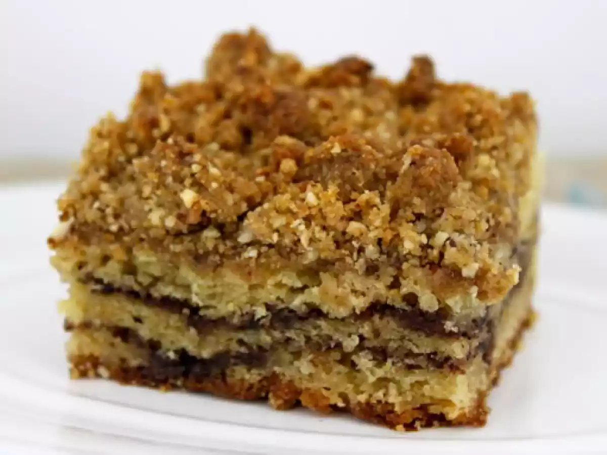Sour Cream Coffee Cake with Chocolate-Cinnamon Swirls and Hazelnut Crumb Topping - photo 2