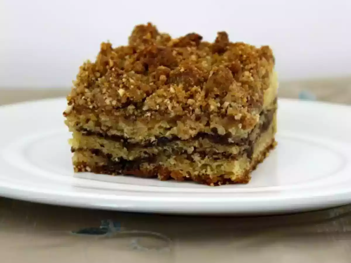 Sour Cream Coffee Cake with Chocolate-Cinnamon Swirls and Hazelnut Crumb Topping - photo 3