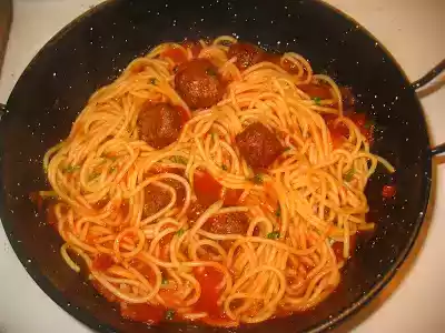 Chicken balls spaghetti recipe