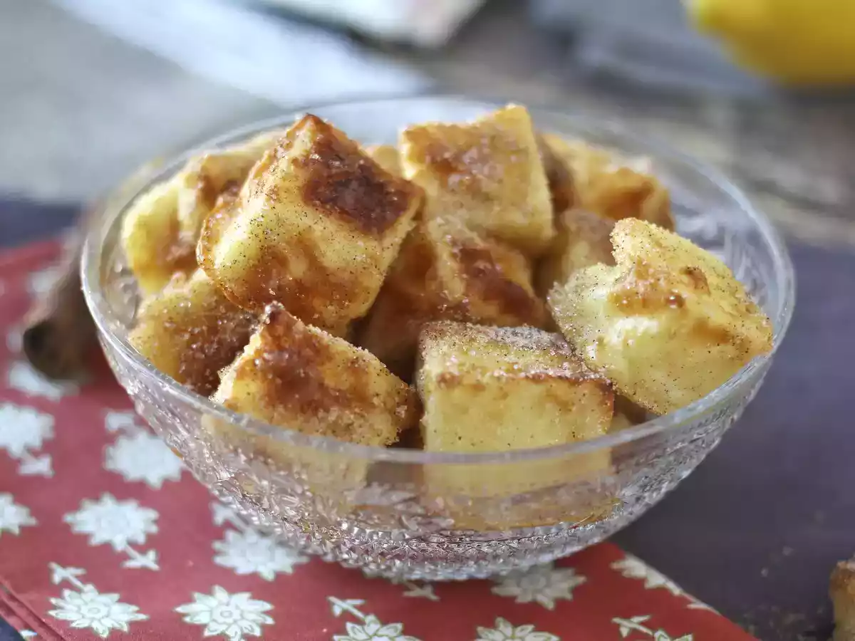 Spanish leche frita in an air fryer, the famous Easter treat!