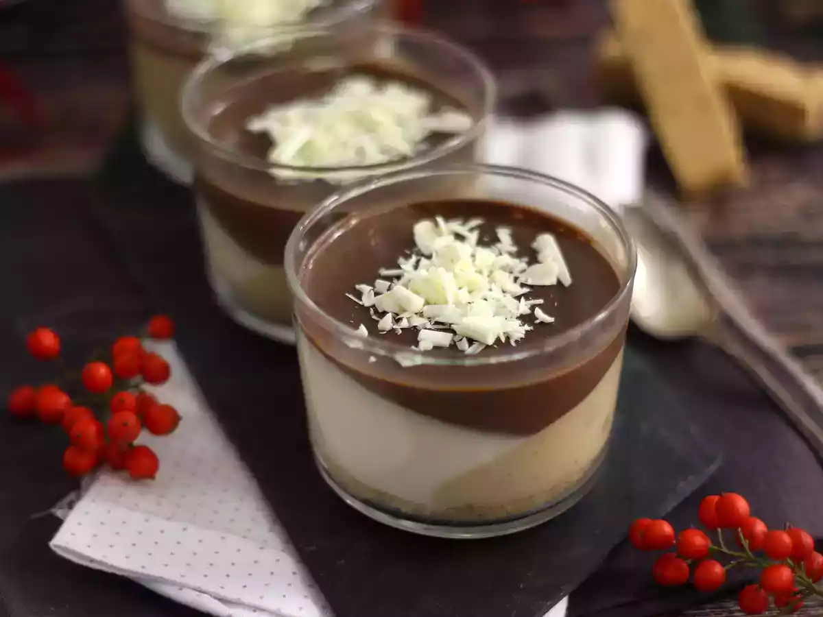 Spanish nougat and chocolate verrine : a cute presentation idea !