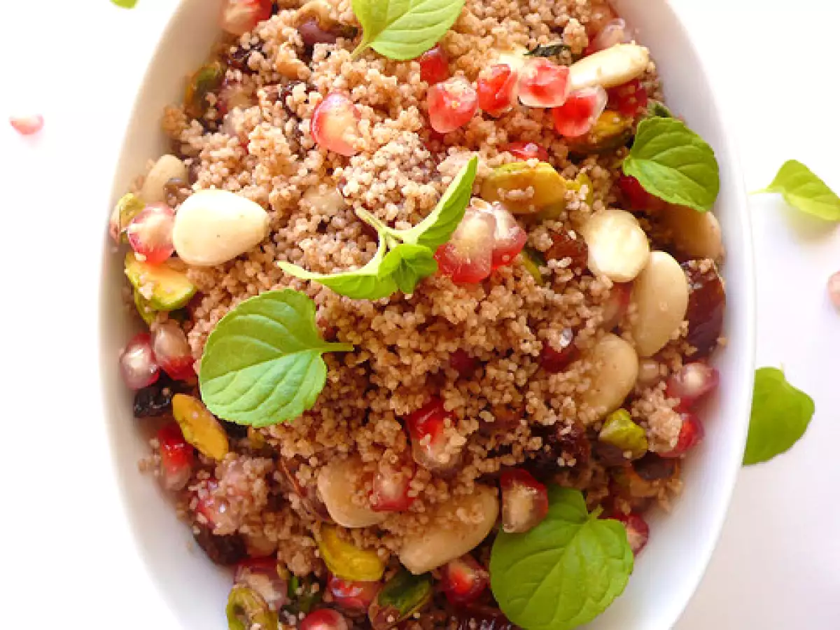 Spiced couscous with dried fruits, pomegranate and mint - photo 2