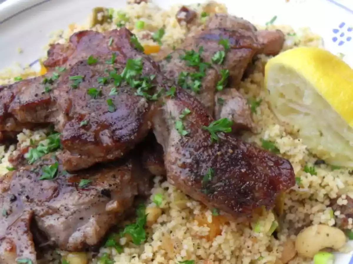 Spiced Lamb Steaks with a Warm Moroccan Couscous Salad