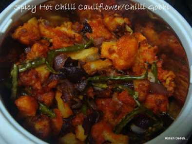 Spicy Hot Chilli Cauliflower/Gobhi Chilli