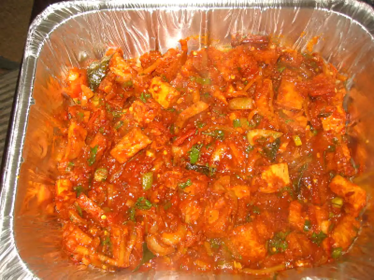 Spicy Tofu Sambal in South Indian Style