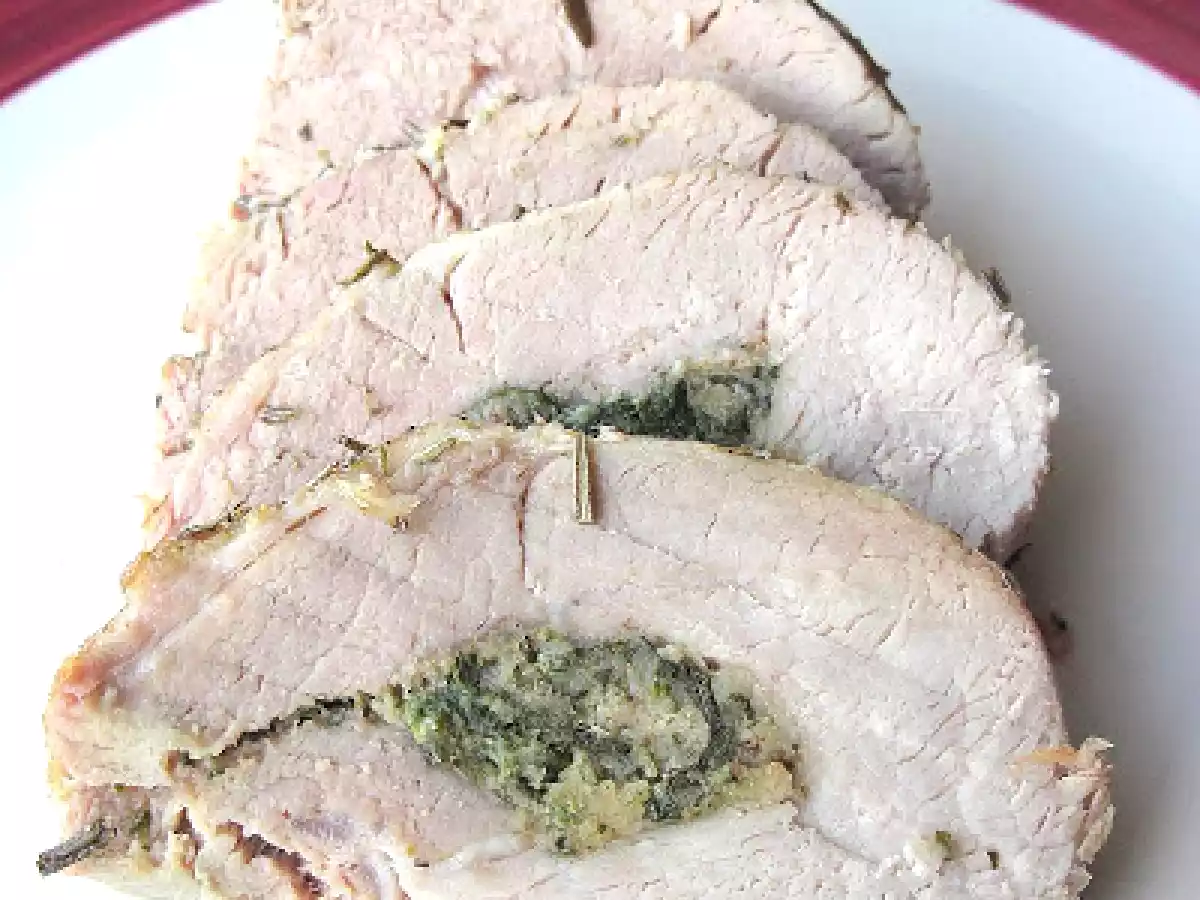 Spinach and Basil Stuffed Boneless Pork Rib Roast - photo 3