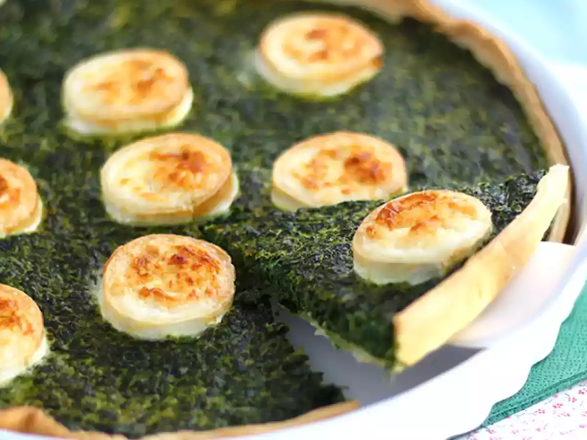 Spinach and goat cheese quiche