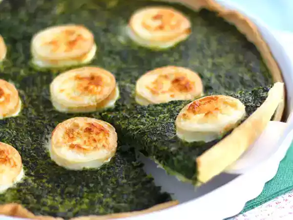 Recipe Spinach and goat cheese quiche