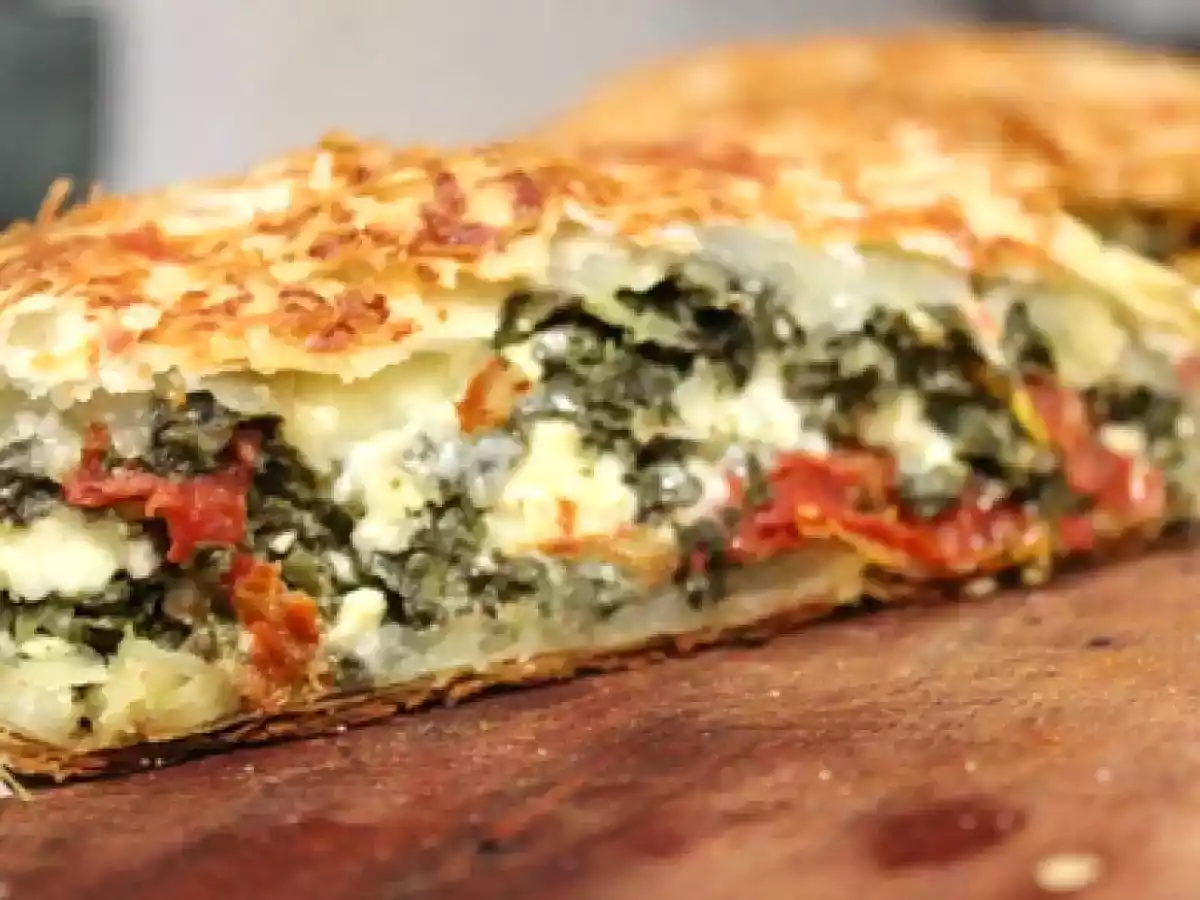 Spinach Feta and Sundried Tomato Strudel