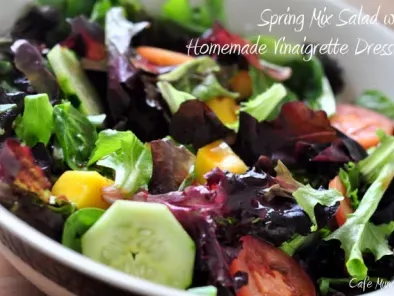 Spring Mix Salad with Homemade Vinaigrette Dressing