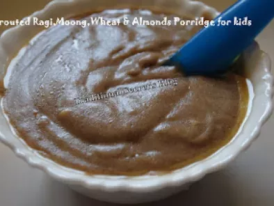 Sprouted Ragi, Moong, Wheat & Almonds Porridge for kids