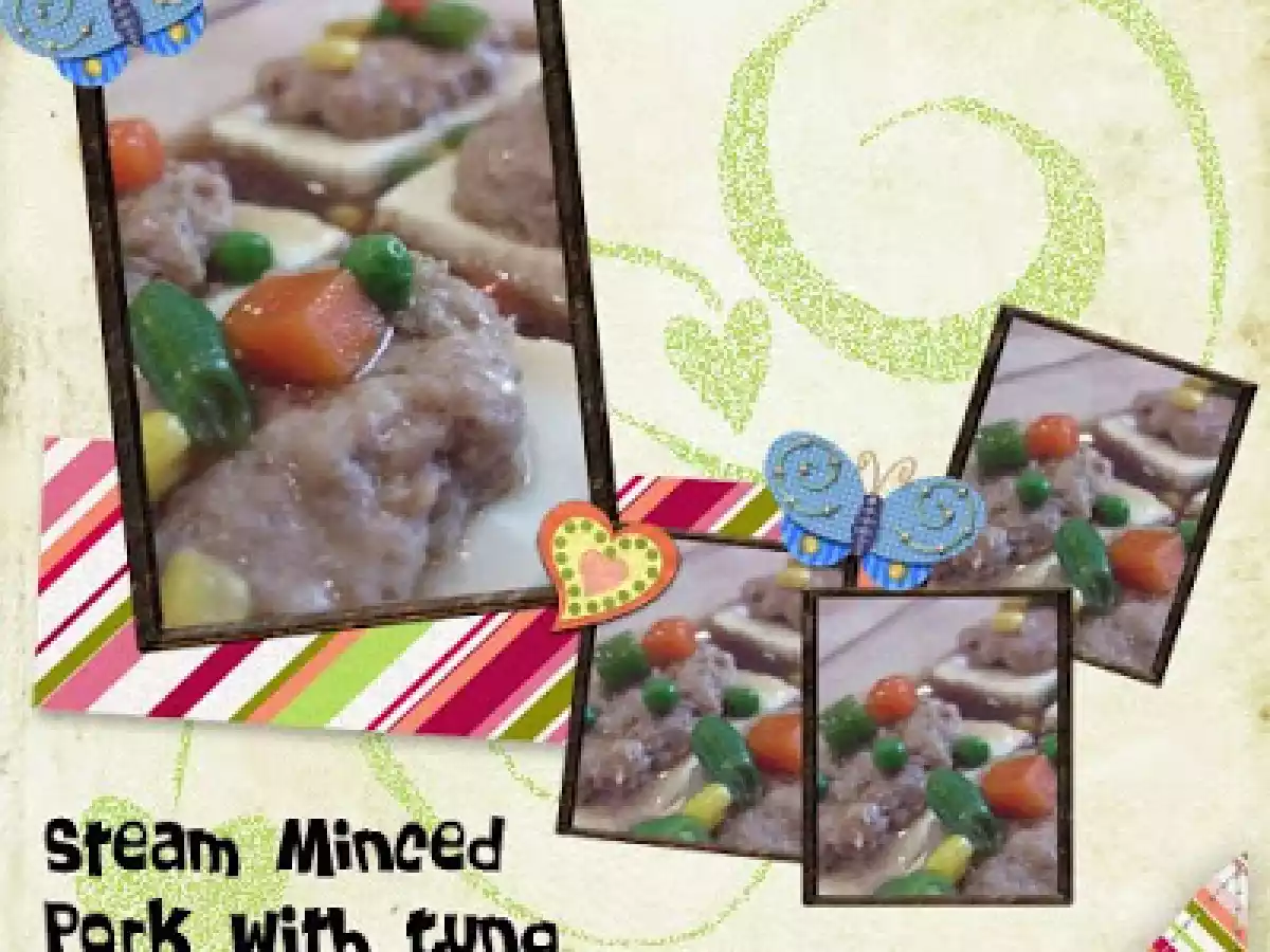 Steamed Minced Pork with Tung Choy on Tofu