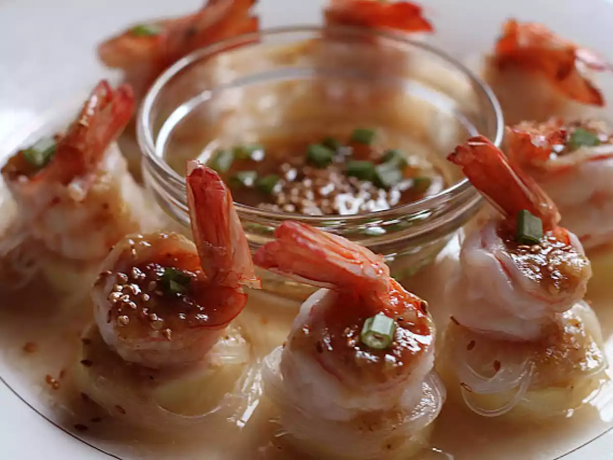 Steamed prawn with tofu glass noodles with plum sauce - photo 2