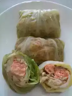 Steamed salmon in cabbage recipe