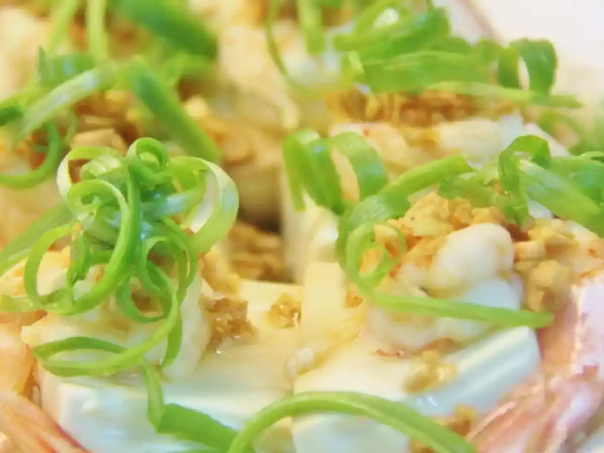 Steamed Tofu with Prawns and Glass Noodles - photo 2