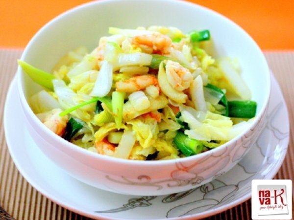 Stir Fried Chinese Cabbage With Prawns