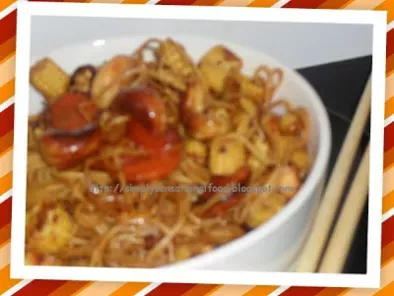 Stir fried noodles with baby corn and carrots. - photo 2